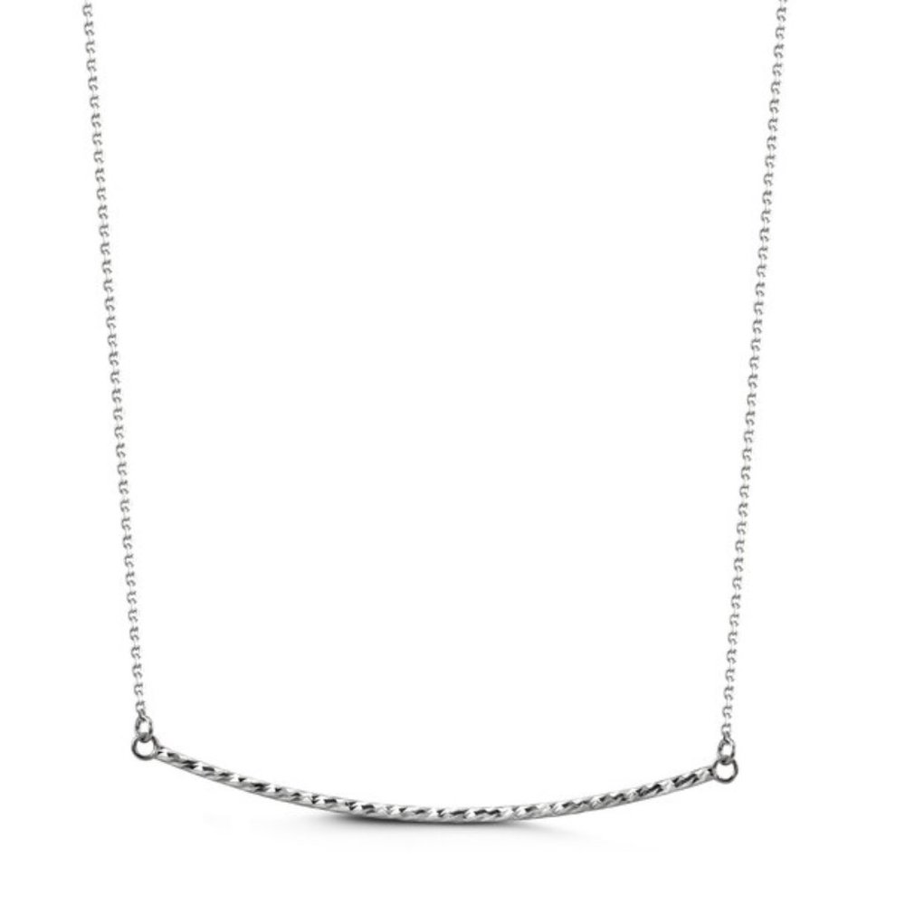 NWT Melody Bar Necklace // 10k Solid White Gold